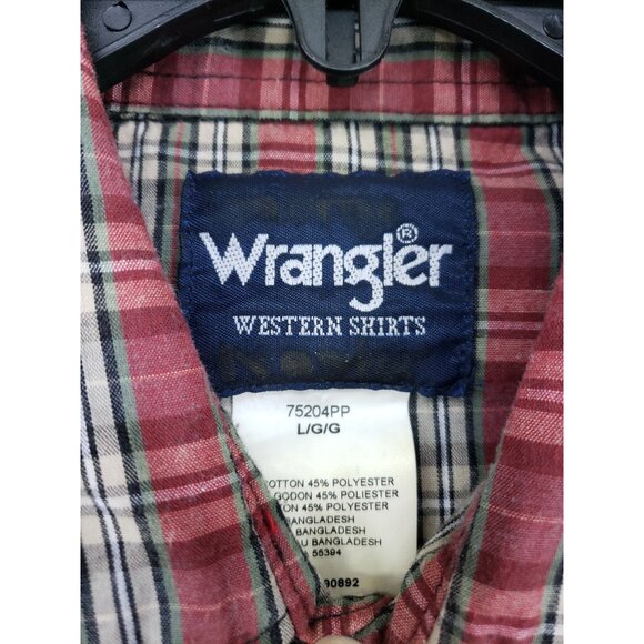 Wrangler Western Pearl Snap Shirt Men's Size Large Red - Picture 6 of 8